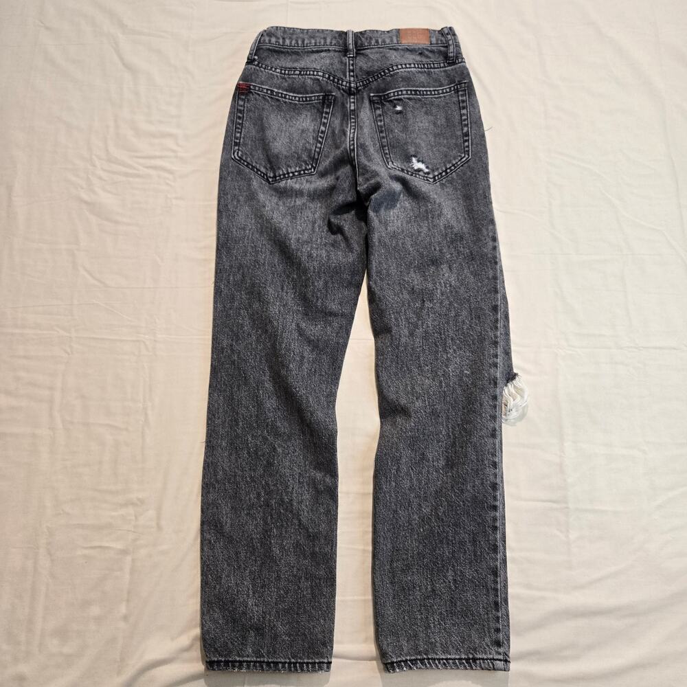 BDG Urban Outfitters Slim Straight Black Button-fly Jeans Distressed Sz 24 - Picture 6 of 10
